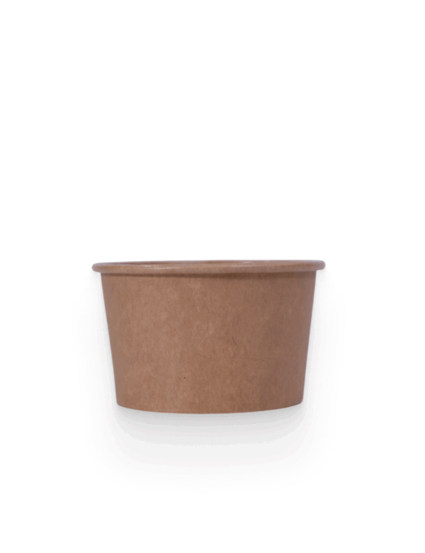 3 oz brown kraft paper ice cream cup - Image 4